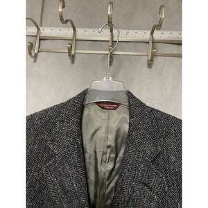 Jos A Bank Harris Tweed Blazer Men‎ 42R Gray Herringbone 3Btn Coat Jacket Luxury